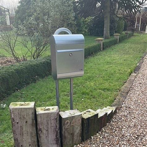 free standing metal and wood post box|free standing post and parcel box.